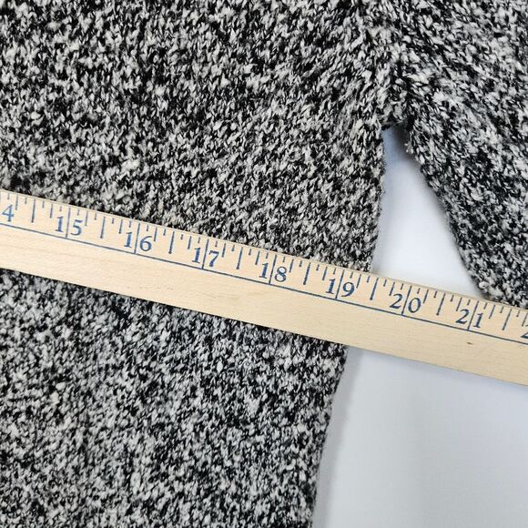 Rafaella Sweater Women's Lg Black White Full Zip Fringe Collar Long Sleeve VGUC - Picture 8 of 10